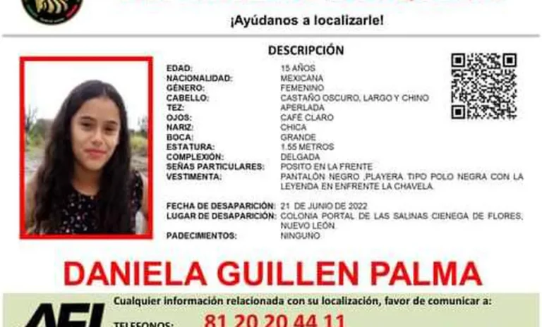 Reportan a menor de 15 años desaparecida en Ciénega de Flores