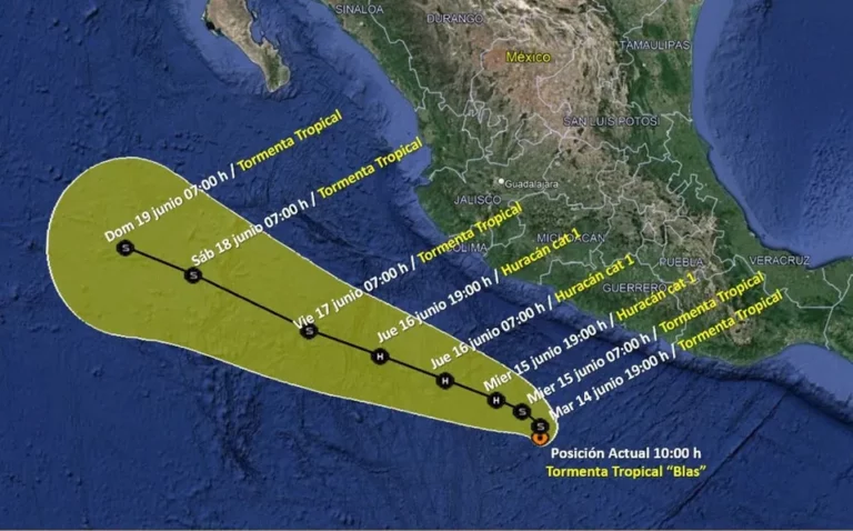 Tormenta tropical ‘Blas’ se forma en el Pacífico