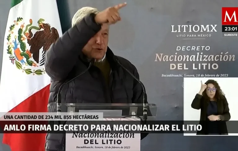 López Obrador firma decreto para nacionalizar el litio