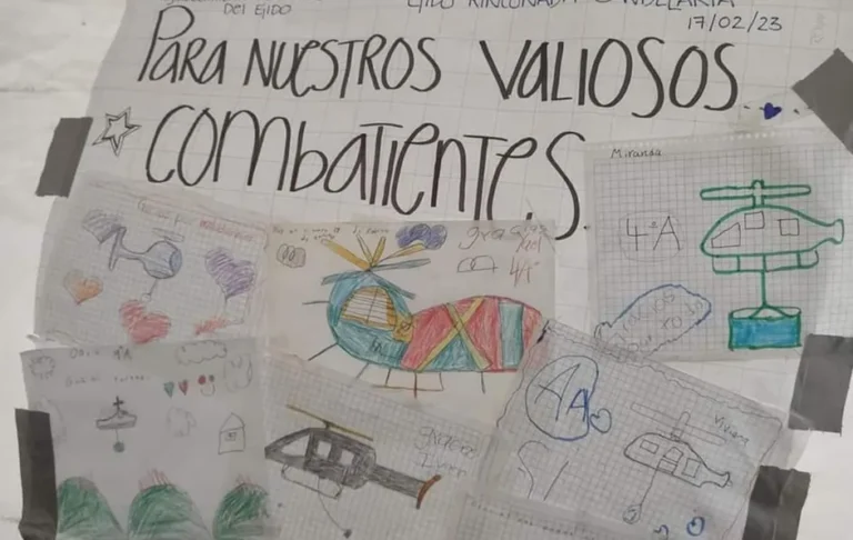 Reconocen niños trabajo de brigadistas por combate a incendio forestal en García