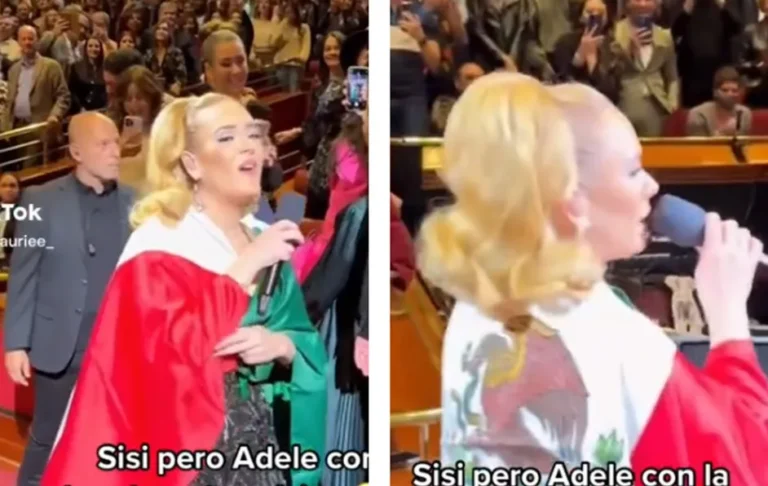 Sorprende Adele al usar bandera de México durante concierto