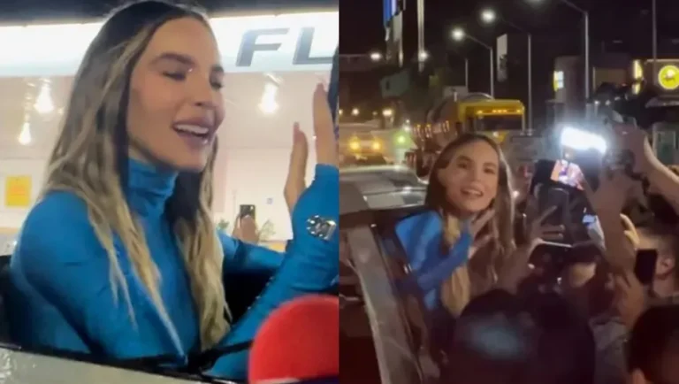 Belinda detiene el tráfico para saludar a fans en Monterrey