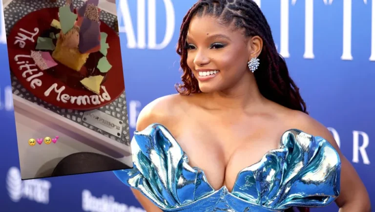 Halle Bailey actriz de ‘La Sirenita’ prueba postre mexicano en un restaurante