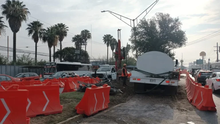 Continúan con obras de la Línea 6 del Metro en Monterrey