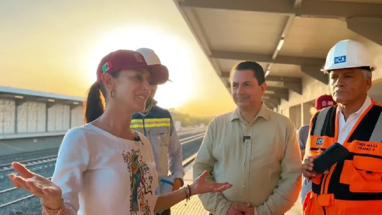 Sheinbaum visita obra de Tren Maya en Yucatán