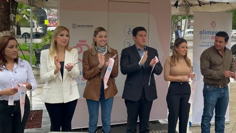 Mariana Rodríguez inaugura lactario en Salinas Victoria; vecinos gritan «¡senadora, senadora!»