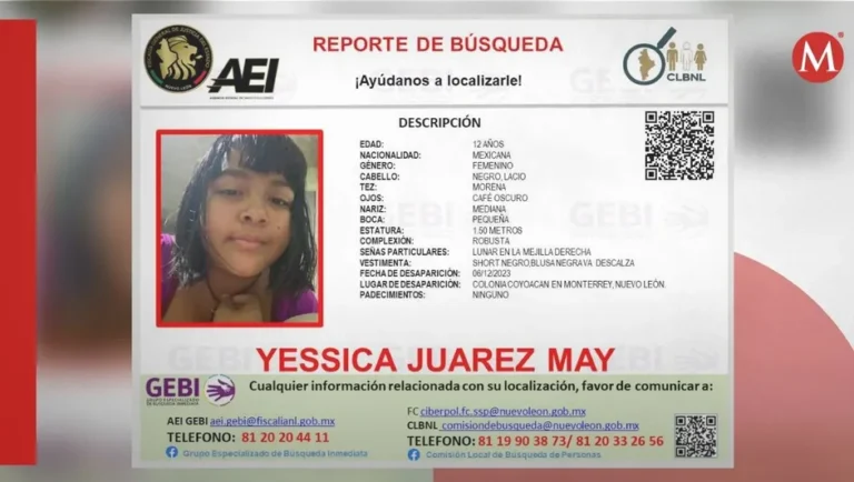 Buscan a Yessica Juárez, menor desaparecida en Monterrey