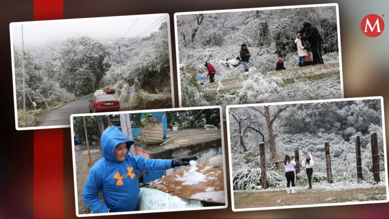 Cola de Caballo se pinta de blanco y familias hacen monos de nieve