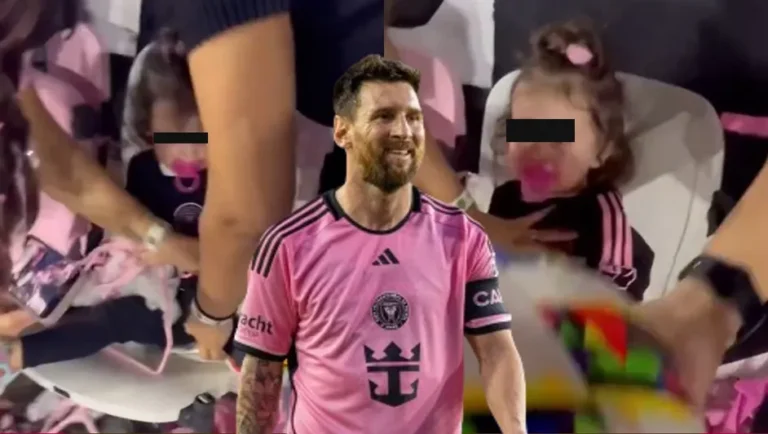 Fan de Messi celebra que su hija recibiera balonazo del futbolista