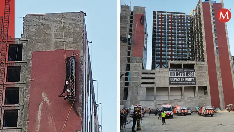 Hombre muere al caer 30 metros de altura de departamentos en construcción en Monterrey