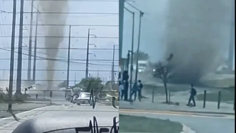 Captan torbellino en el municipio de Apodaca, Nuevo León