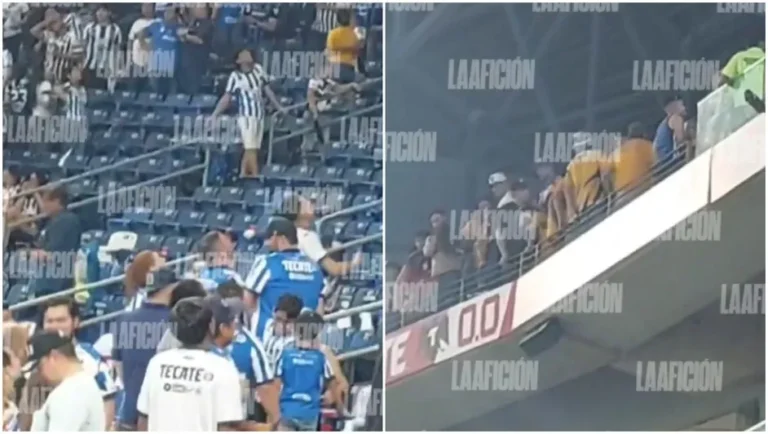 Aficionados de Tigres lanzan escupitajos a seguidores de Rayados y se retan a golpes