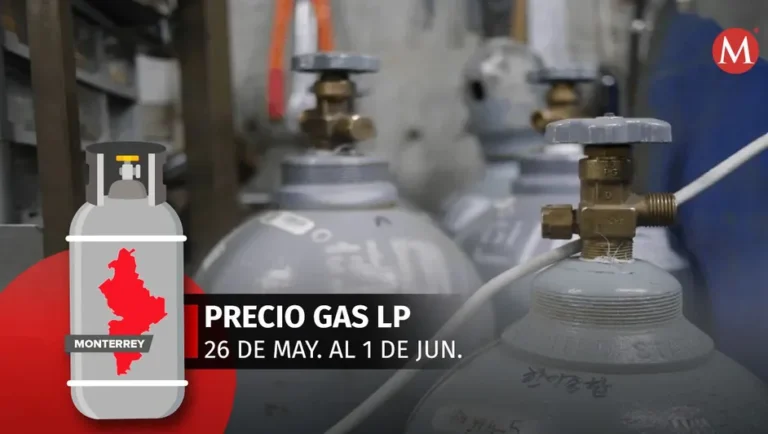 Precio del gas LP en NL del 26 de mayo al 1 de junio del 2024