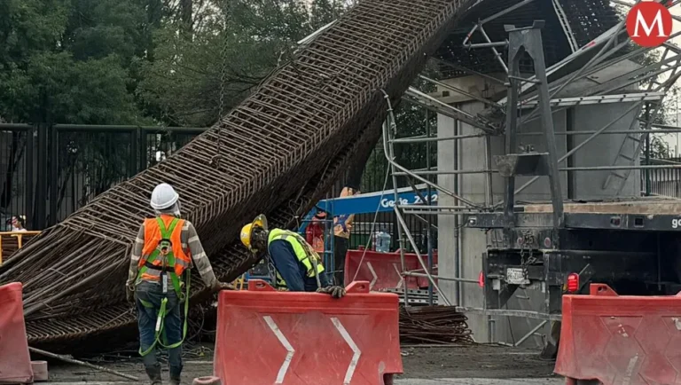 Colapsa columna en construcción de la Línea 6 del Metro