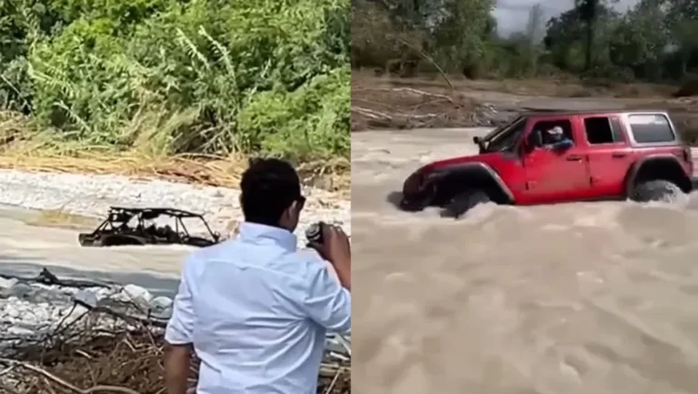 Captan a vehículos arrastrados por las corrientes en ríos de Nuevo León