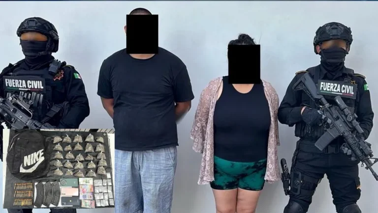 Detienen a pareja con droga en Guadalupe, Nuevo León