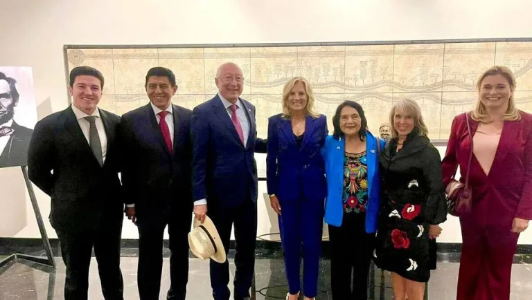 Samuel García asiste a recepción de Jill Biden previo a toma de protesta de Sheinbaum