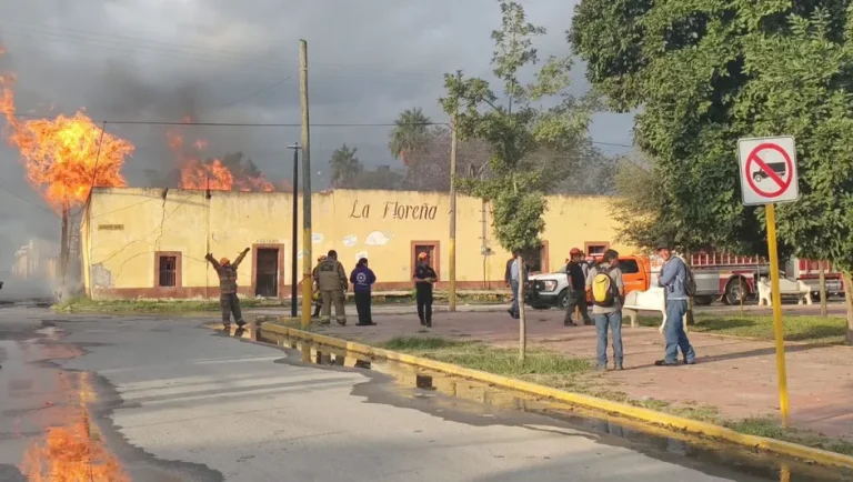 Incendio consume negocio de tarimas en Pesquería, NL