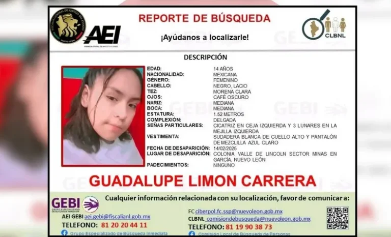 Menor de 14 años desaparece en Valle de Lincoln en García, NL