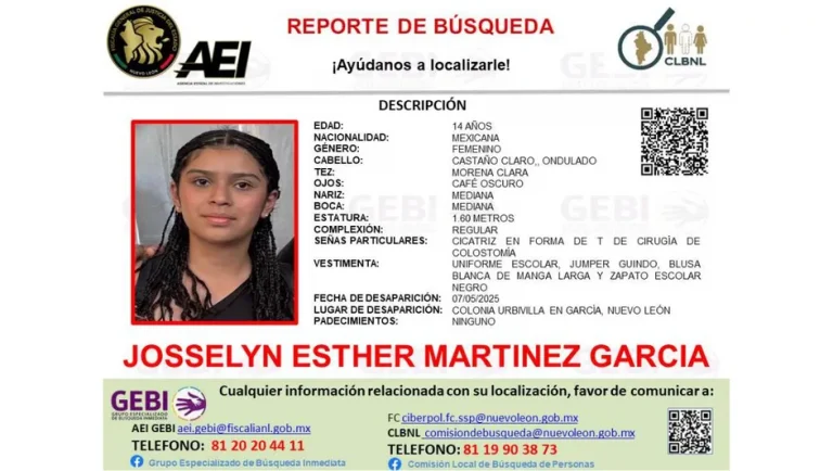 Desaparece menor de 14 años en García, Nuevo León