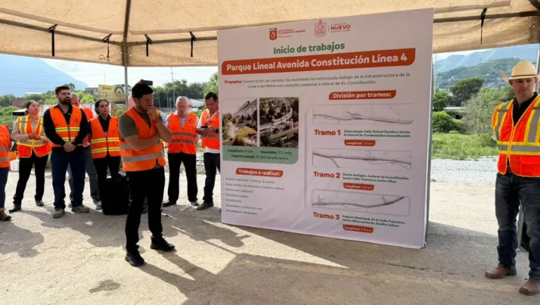 Inician obras del Parque Lineal sobre avenida Constitución en Monterrey