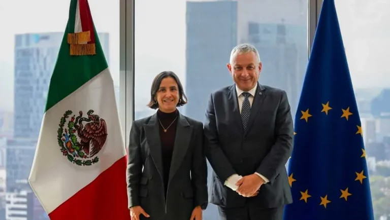 Luz Elena González sostiene encuentro con delegación de la Unión Europea