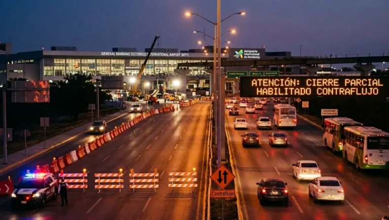 Habrá cierres parciales en vialidades hacia el Aeropuerto de Monterrey