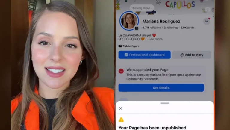 Mariana Rodríguez acusa eliminación de su cuenta de Facebook